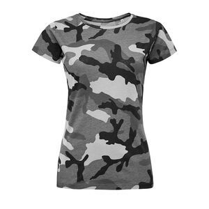 SOL'S 01187 - Camo Women Camiseta Mujer Cuello Redondo Camuflaje gris