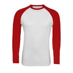 SOL'S 02942 - Funky Lsl Camiseta Bicolor De Hombre Con Mangas Largas Raglán Blanco / Rojo