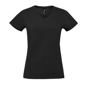 SOL'S 02941 - Imperial V Women Camiseta De Mujer De Cuello De Pico Negro profundo