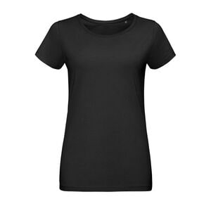 SOL'S 02856 - Martin Women Camiseta Ajustada De Mujer De Cuello Redondo Negro profundo