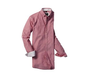 Russell Collection RU920M - CAMISA HOMBRE OXFORD ALGODÓN BIO Oxford Red/Cream