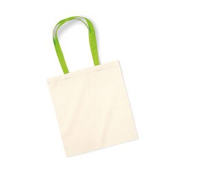 Westford mill W101C - Shopping bag con asas a contraste Natural/Lime Green