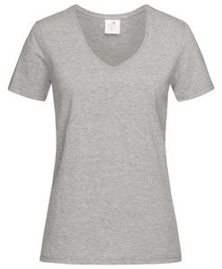 Stedman STE2700 - Camiseta clásica mujer cuello pico Grey Heather