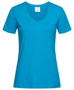 Stedman STE2700 - Camiseta clásica mujer cuello pico Mar Azul