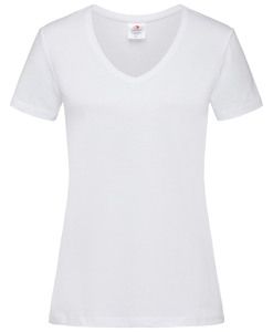 Stedman STE2700 - Camiseta clásica mujer cuello pico Blanco