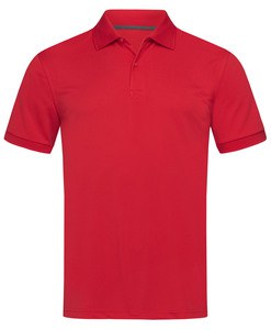 Stedman STE8050 - Polo de manga corta de piqué ss active para hombre Rojo chili