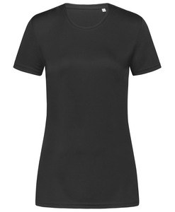 Stedman STE8100 - Camiseta mujer ss active sports-t cuello redondo Black Opal