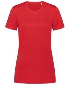 Stedman STE8100 - Camiseta mujer ss active sports-t cuello redondo Crimson Red