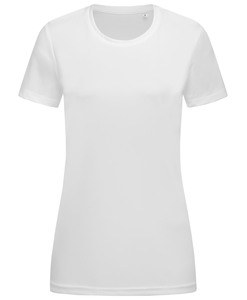 Stedman STE8100 - Camiseta mujer ss active sports-t cuello redondo Blanco