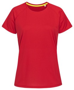 Stedman STE8500 - Camiseta Mangas Raglan Active-Dry Mujer Crimson Red