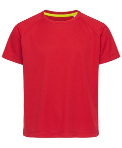Stedman STE8570 - Camiseta Cuello Redondo Niño ACTIVE 140 RAGLAN Crimson Red