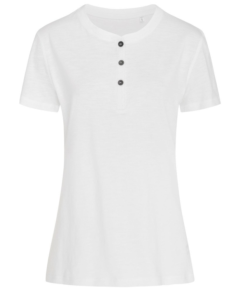 Stedman STE9530 - Camiseta de mujer Sharon ss cuello redondo con botones