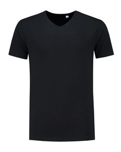 Lemon & Soda LEM1135 - Camiseta en V cuello fino algodón elasthan Negro