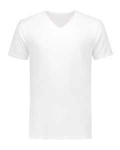 Lemon & Soda LEM1135 - Camiseta en V cuello fino algodón elasthan Blanco