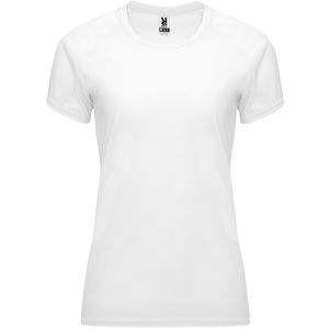 Roly CA0408 - BAHRAIN WOMAN Camiseta técnica entallada de manga corta ranglán para mujer Blanco