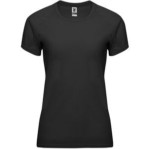 Roly CA0408 - BAHRAIN WOMAN Camiseta técnica entallada de manga corta ranglán para mujer Negro