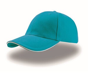 Atlantis AT003 - gorra sándwich de 6 paneles Turquoise / White