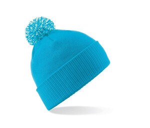 Beechfield BF450 - Gorro con pompón Surf Blue / Off White