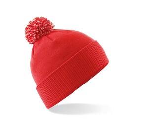 Beechfield BF450B - Gorro infantil con pompón Bright Red / Off White