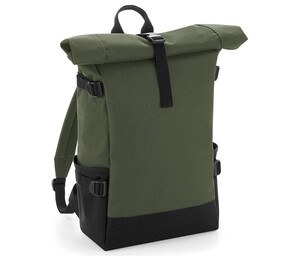 Bag Base BG858 - Colourful backpack with roll-up flap
 Olive Green/Black