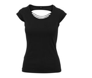Build Your Brand BY035 - Camiseta de mujer con espalda lacerada BY035 Negro