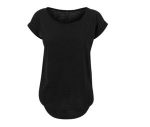 Build Your Brand BY036 - Camiseta de mujer con espalda alargada Negro