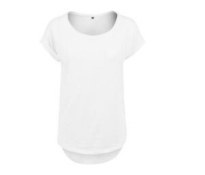 Build Your Brand BY036 - Camiseta de mujer con espalda alargada White