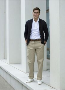 Henbury HY608 - Pantalones chinos con parte delantera plana