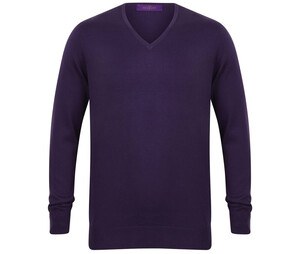 Henbury HY720 - Suéter con cuello de pico para hombre HY720 Purple