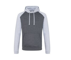 AWDIS JUST HOODS JH009 - Sudadera de béisbol Charcoal/Heather Grey