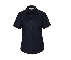 Russell Collection JZ33F - Camisa Oxford de algodón para mujer Bright Navy