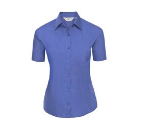 Russell Collection JZ35F - Camisa de popelina para mujer Corporate Blue