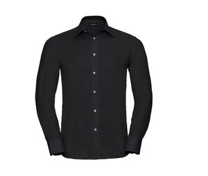 Russell Collection JZ922 - Camisa Oxford entallada de hombre con cuello italiano