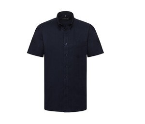 Russell Collection JZ933 - Camisa de manga corta de algodón Oxford para hombre Bright Navy