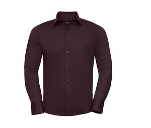 Russell Collection JZ946 - Camisa Manga Larga Ajustada Port / Plum