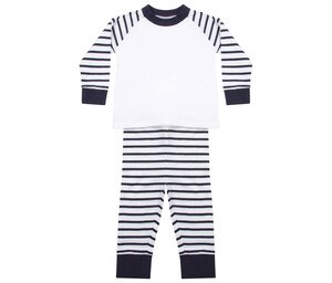 Larkwood LW072 - Pijama infantil de rayas Navy Stripe / White