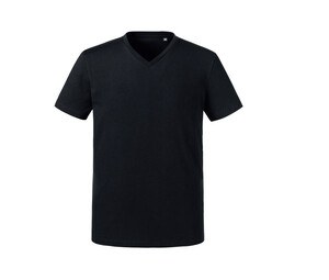 Russell RU103M - Camiseta orgánica de cuello en V para hombres Negro