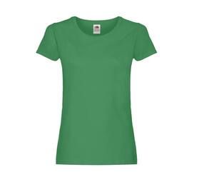 Fruit of the Loom SC1422 - Camiseta mujer cuello redondo Verde pradera