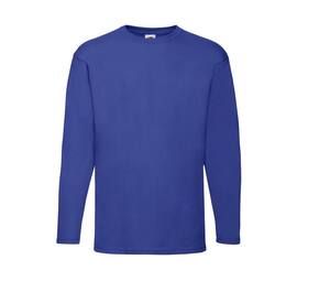 Fruit of the Loom SC233 - Camiseta de manga larga para hombre 100% algodón Real Azul