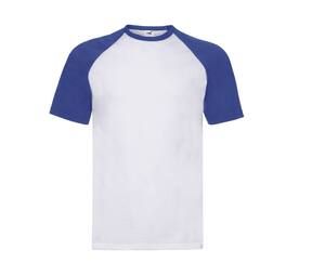Fruit of the Loom SC237 - Camiseta de béisbol Blanco / Azul royal