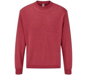 Fruit of the Loom SC250 - Sudadera de manga recta Vintage Heather Red