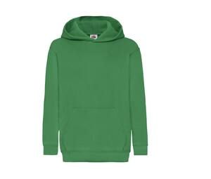 Fruit of the Loom SC371 - Sudadera con capucha para niños Verde pradera