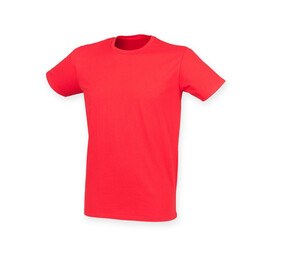 Skinnifit SF121 - Camiseta hombre algodón stretch Bright Red
