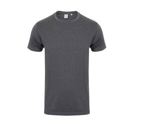 Skinnifit SF121 - Camiseta hombre algodón stretch Heather Charcoal