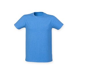 Skinnifit SF121 - Camiseta hombre algodón stretch Heather Blue