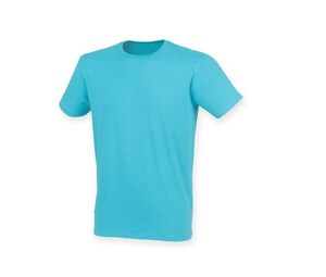 Skinnifit SF121 - Camiseta hombre algodón stretch Surf Blue