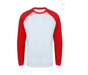 SF Men SF271 - Camiseta de béisbol de manga larga Blanco / Rojo