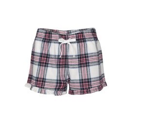 SF Women SK082 - Short de pijama SK082 White / Pink Check