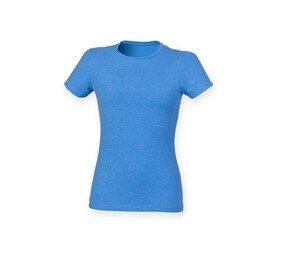 Skinnifit SK121 - Camiseta mujer algodón stretch Heather Blue