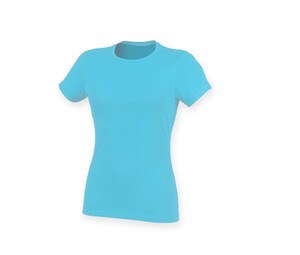 Skinnifit SK121 - Camiseta mujer algodón stretch Surf Blue